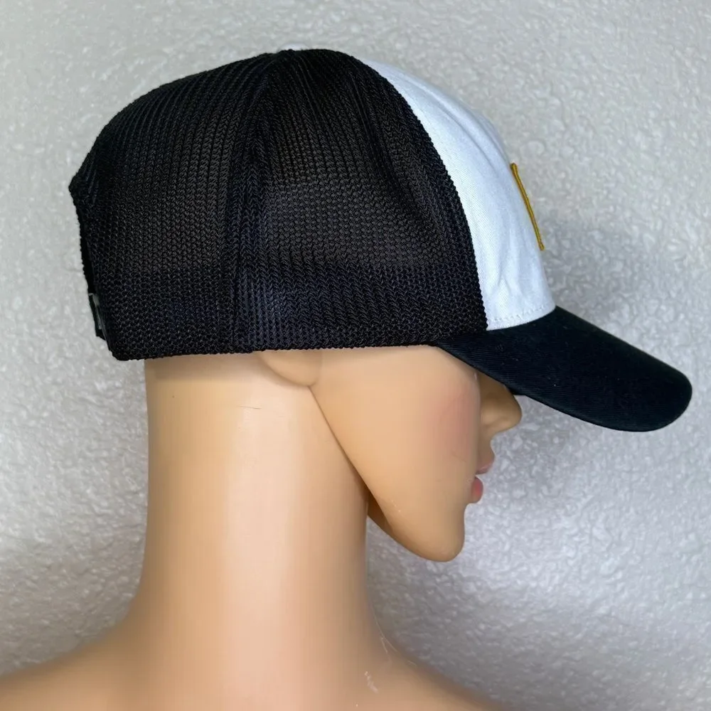 The North Face Mudder Trucker Hat Cap Gold California Heritage Patch Black White